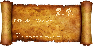 Ráday Verner névjegykártya